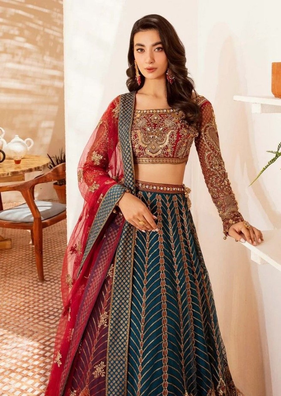 Lehengas Dastoor | Rani Embroidered Pakistani Lehenga