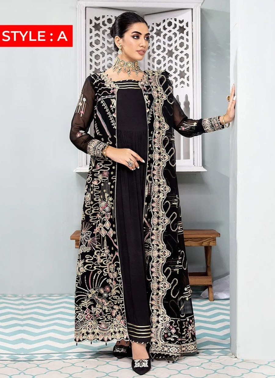 Salwar Kameez Alizeh | Azha Embroidered Pakistani Anarkali Suit/ Pant Suit