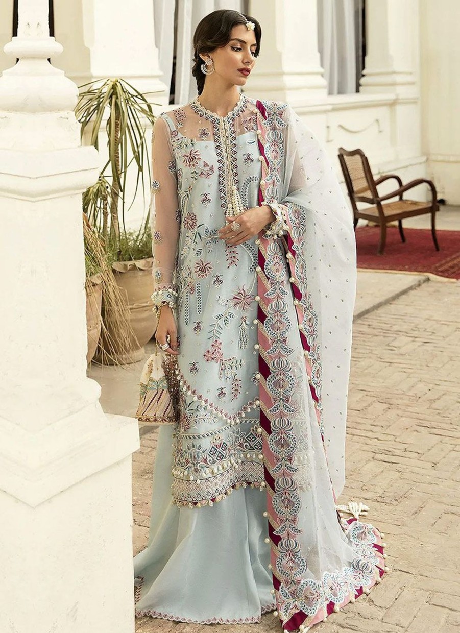 Salwar Kameez Afrozeh | Safiya Embroidered Pakistani Palazzo Suit