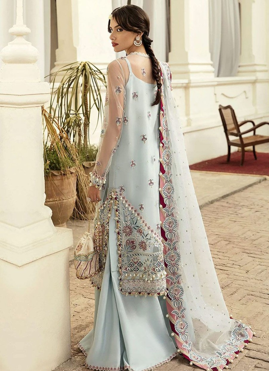 Salwar Kameez Afrozeh | Safiya Embroidered Pakistani Palazzo Suit