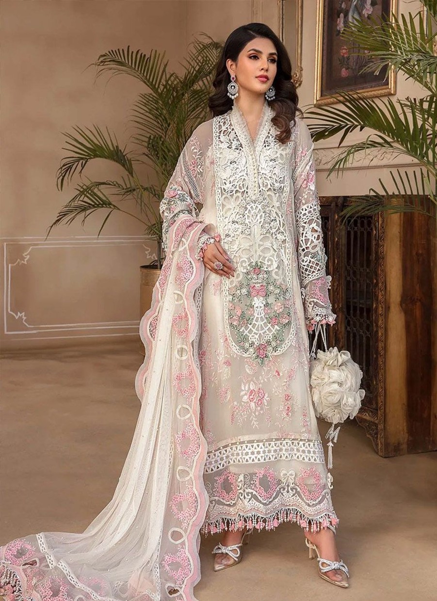 Salwar Kameez Maria.B | Off White Embroidered Pakistani Salwar Kameez