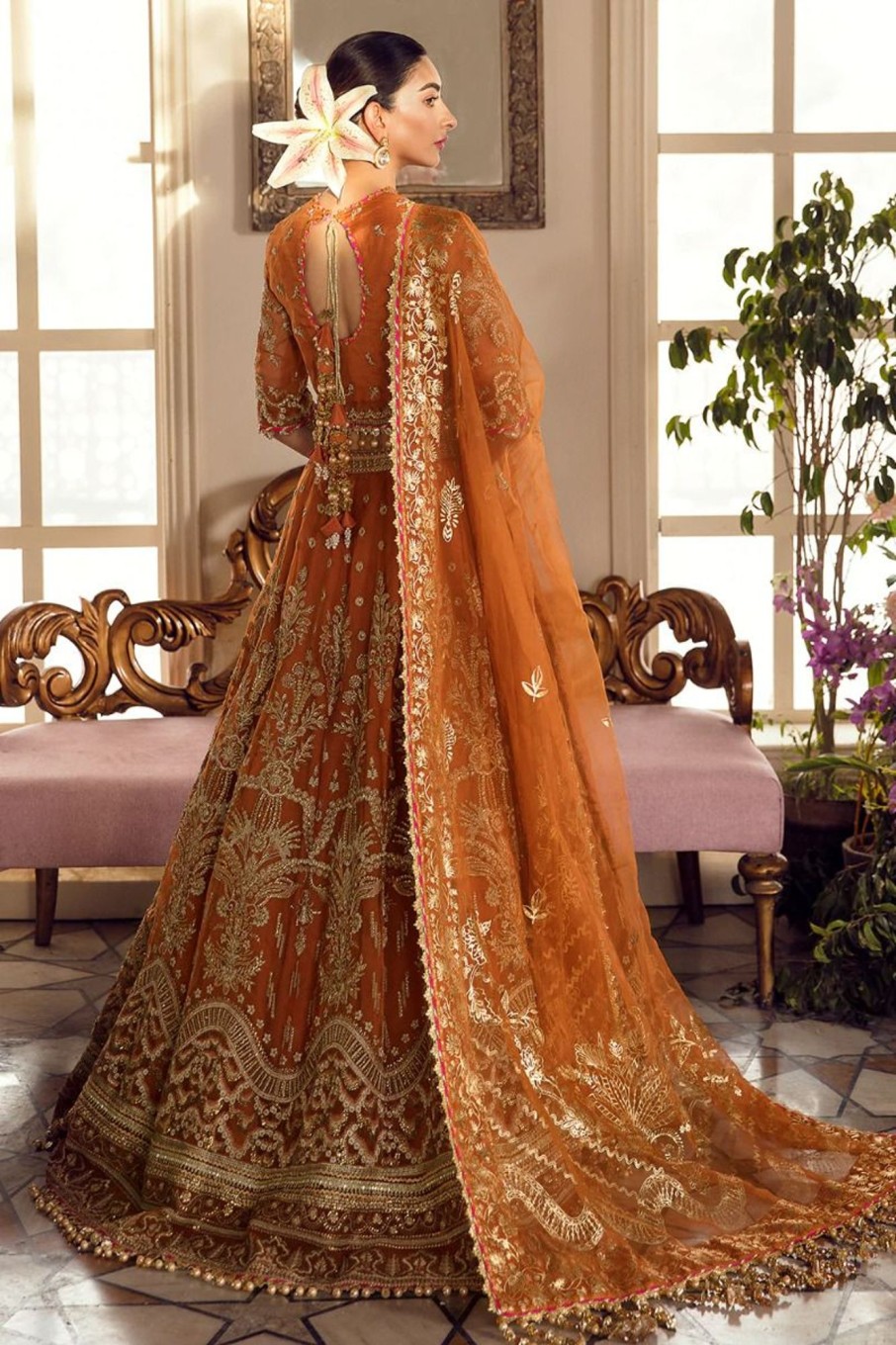 Lehengas Afrozeh | Oriana Embroidered Pakistani Lehenga