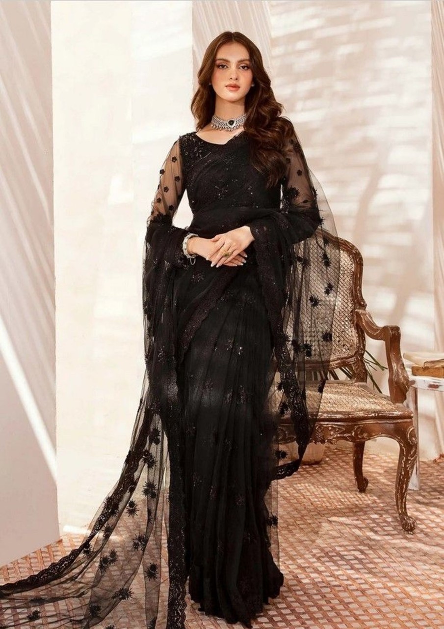 Sarees Dastoor | Noor Embroidered Pakistani Saree