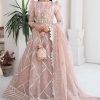 Lehengas Meeral | Pink Rosette Embroidered Pakistani Lehenga