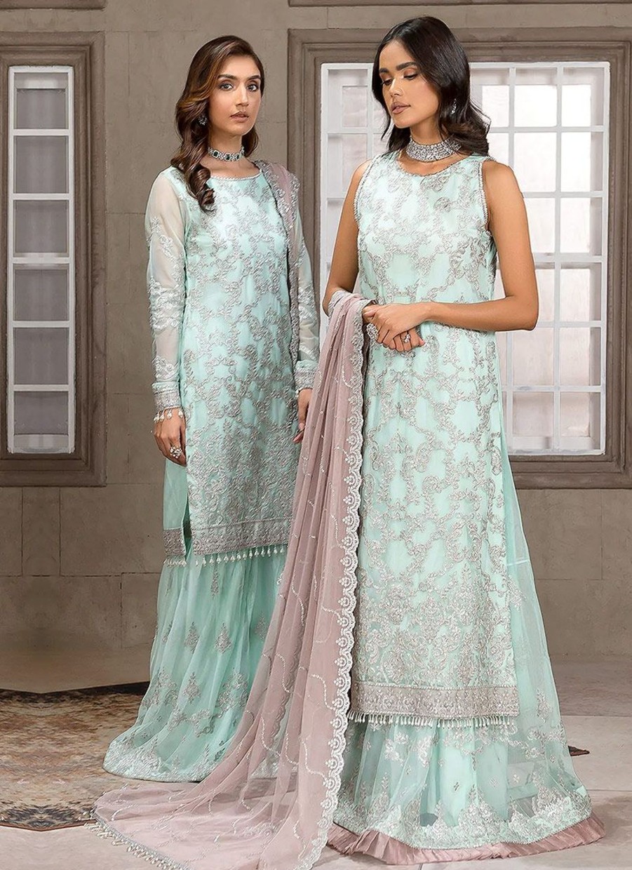 Salwar Kameez Zarif | Claudia Embroidered Pakistani Palazzo Suit