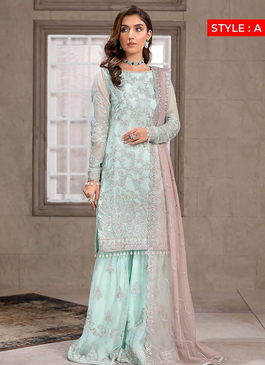 Salwar Kameez Zarif | Claudia Embroidered Pakistani Palazzo Suit