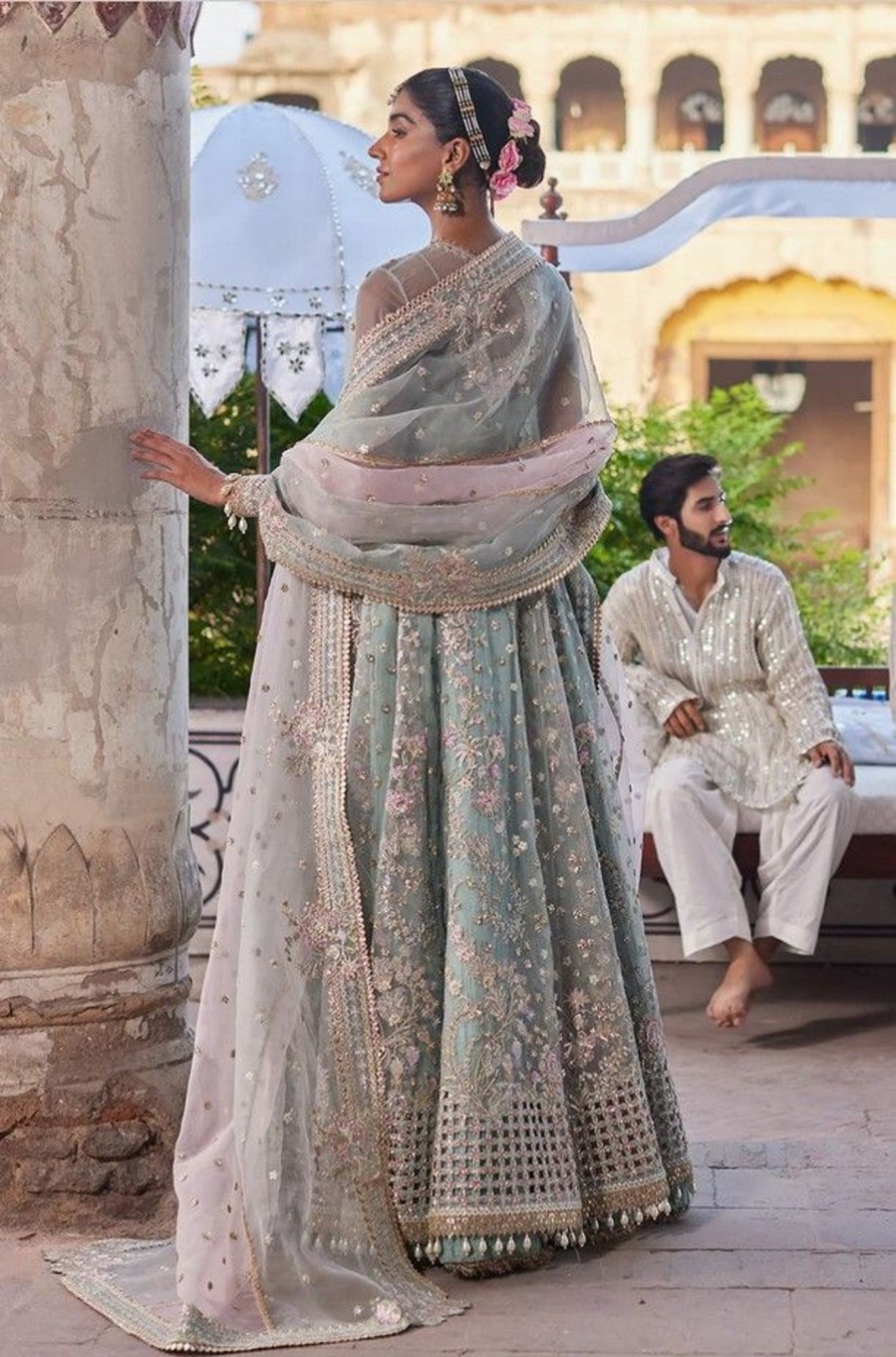 Lehengas Afrozeh | Mehrunisa Embroidered Pakistani Lehenga