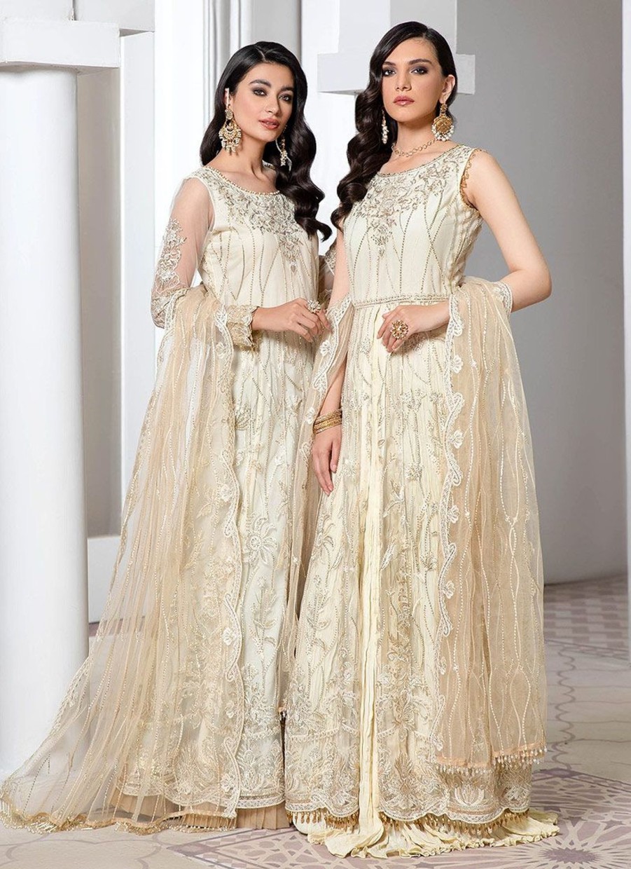 Salwar Kameez Zarif | Ivory Embroidered Pakistani Anarkali