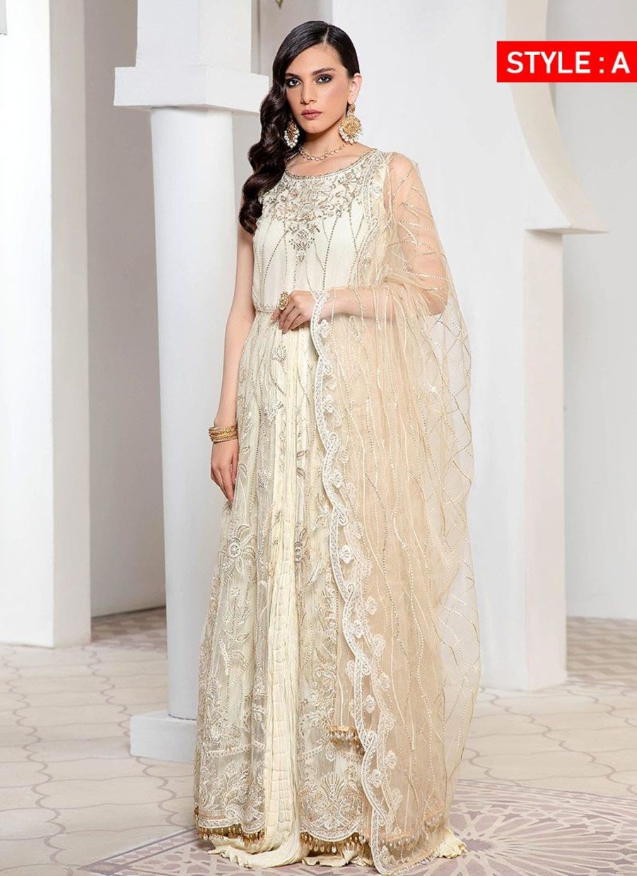 Salwar Kameez Zarif | Ivory Embroidered Pakistani Anarkali