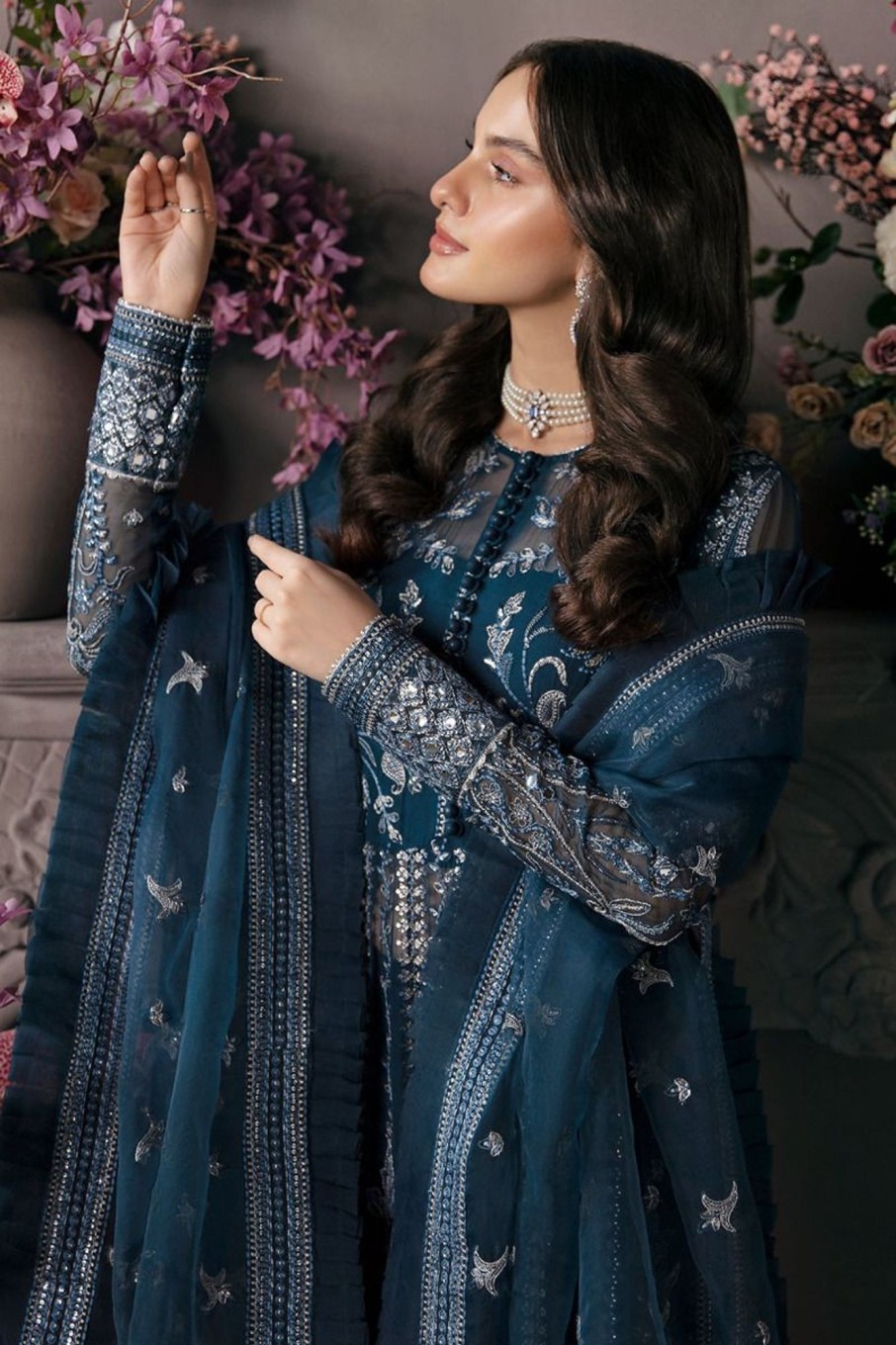 Salwar Kameez Afrozeh | Yale Embroidered Pakistani Anarkali Suit