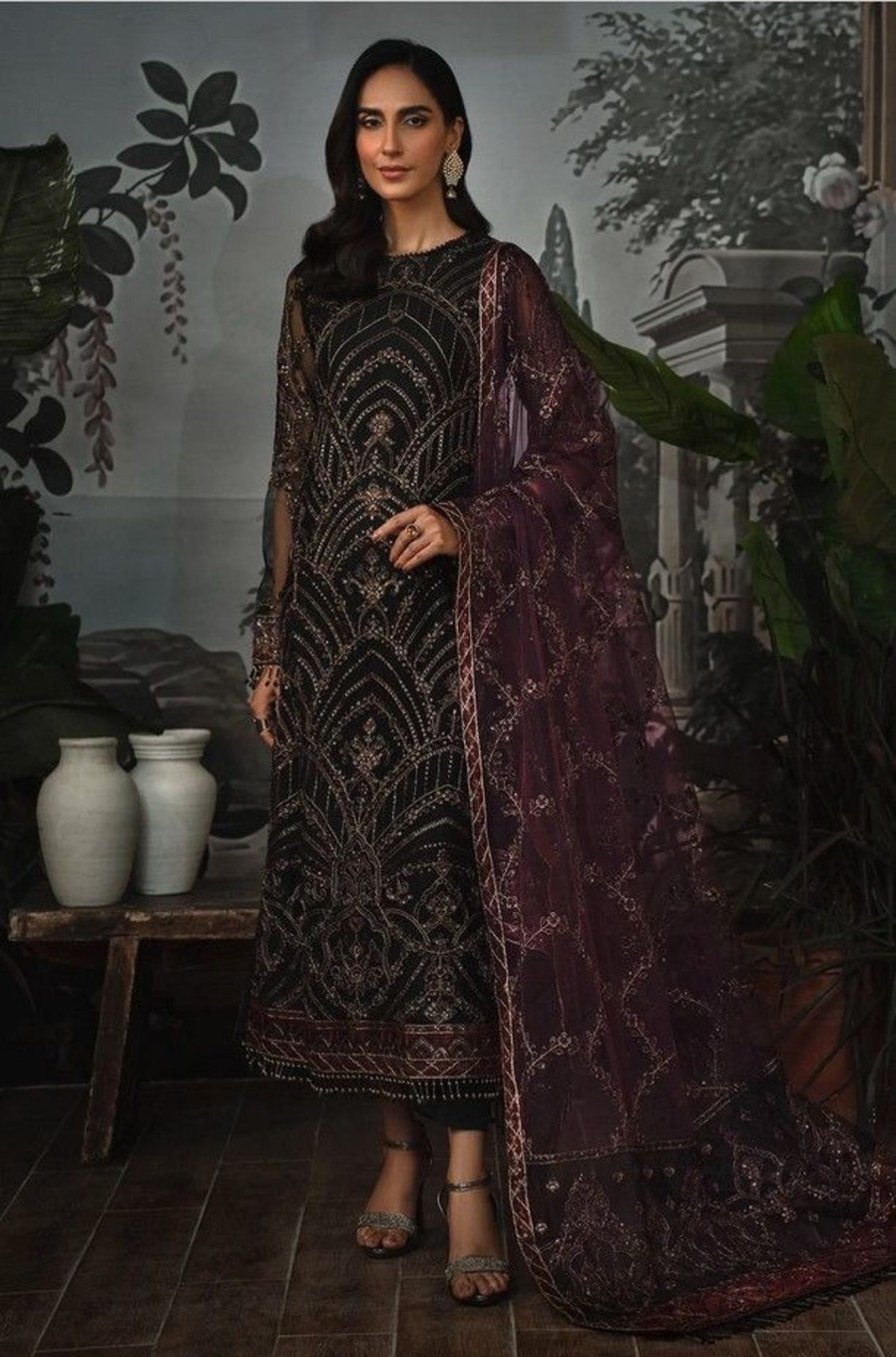 Salwar Kameez Zarif | Night Glow Embroidered Pakistani Salwar Kameez