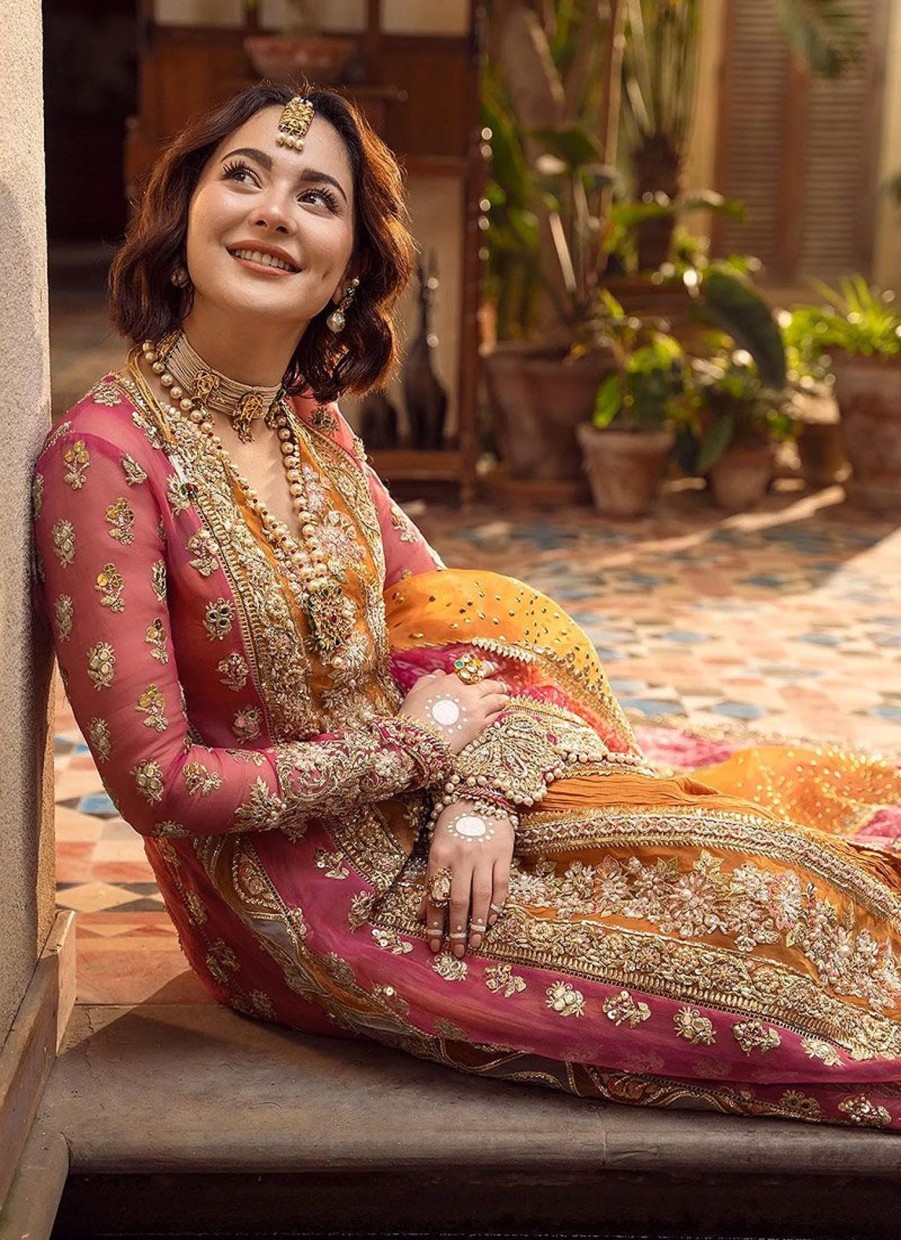 Salwar Kameez Crimson | Jhalak Embroidered Pakistani Palazzo Suit