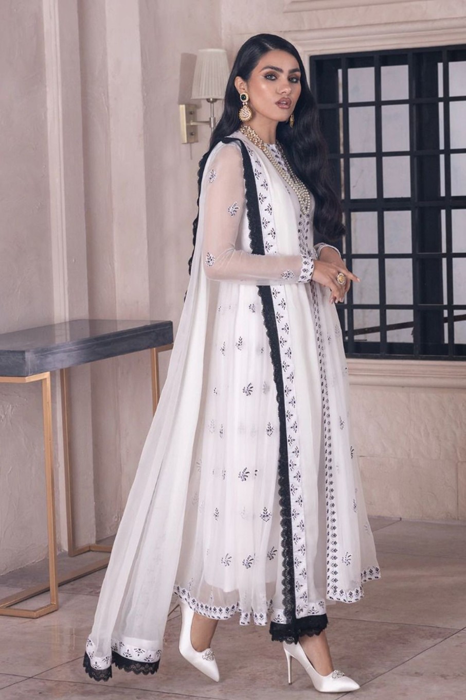 Salwar Kameez Afrozeh | Vasyl Embroidered Pakistani Anarkali