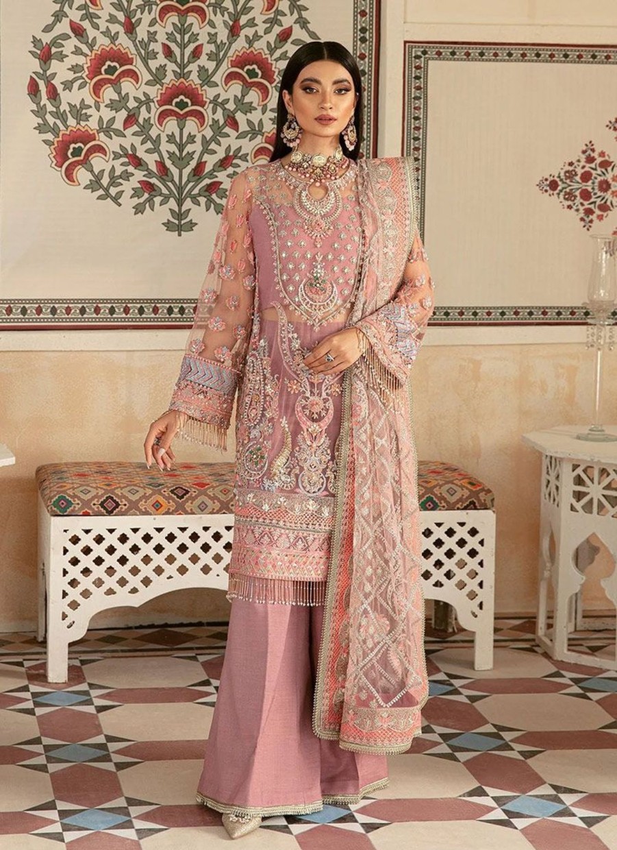 Salwar Kameez Maryam Hussain | Dastoor Embroidered Pakistani Palazzo Suit