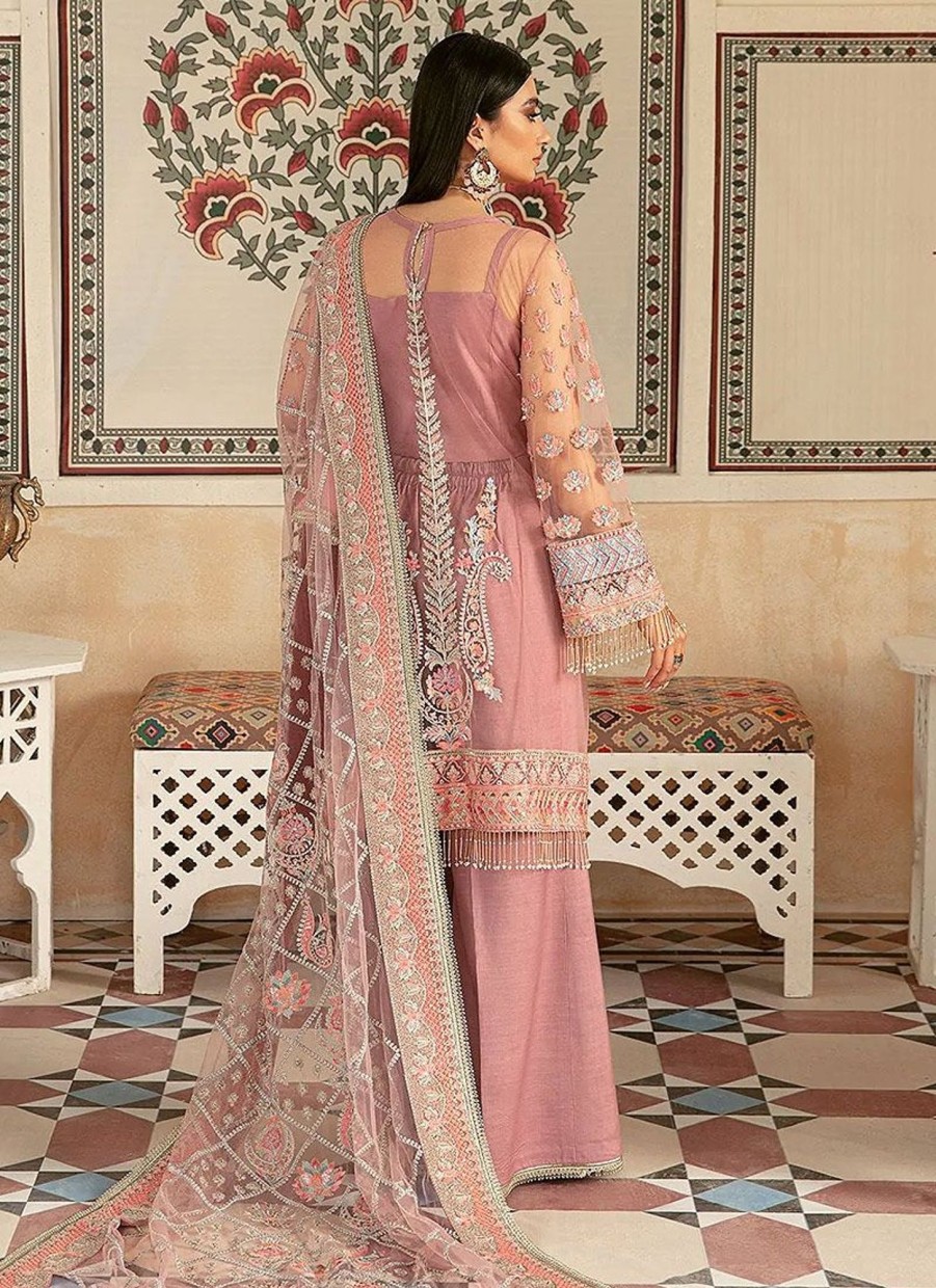 Salwar Kameez Maryam Hussain | Dastoor Embroidered Pakistani Palazzo Suit