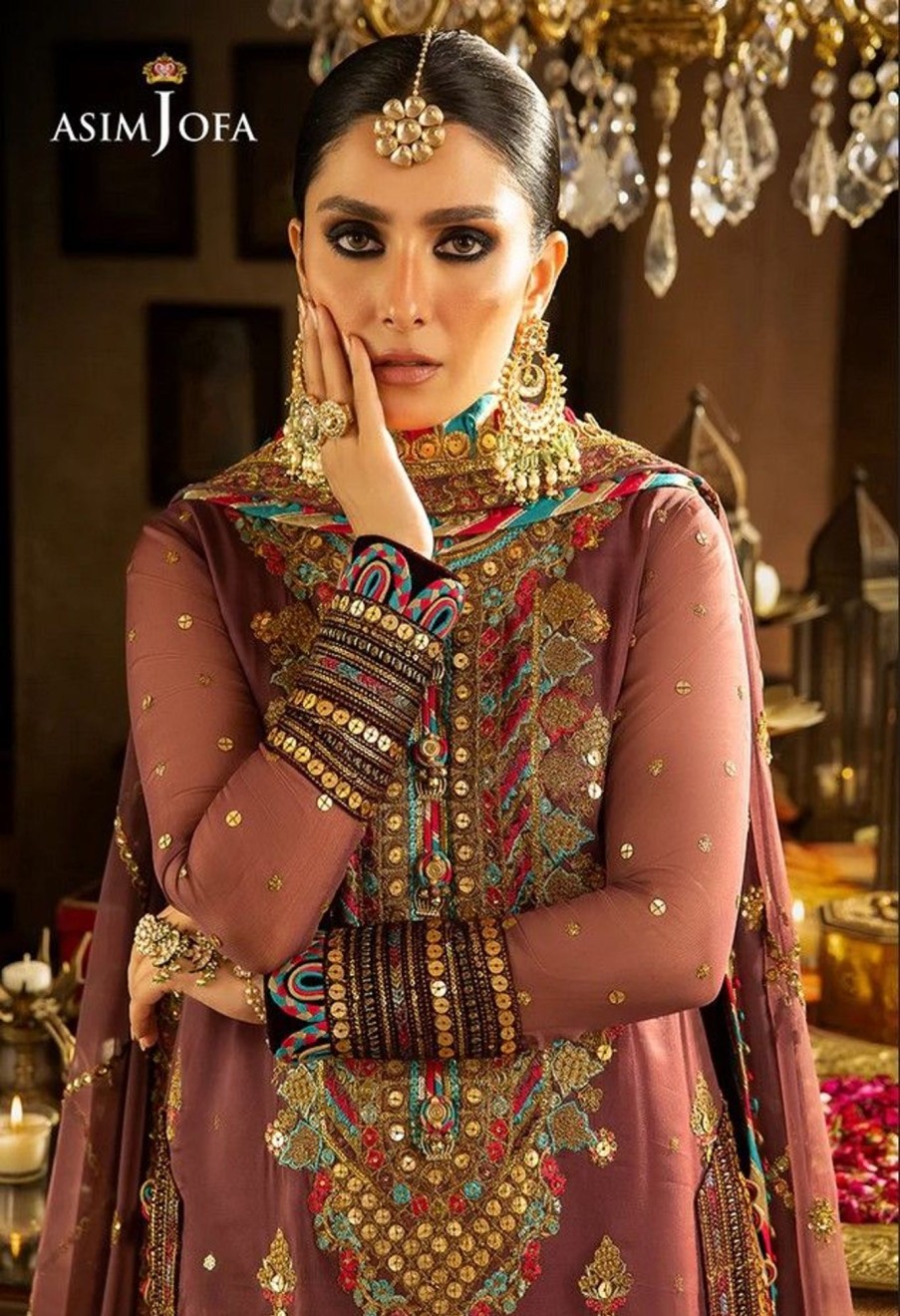 Salwar Kameez Asim Jofa | Velvet Festive Embroidered Pakistani Salwar Kameez