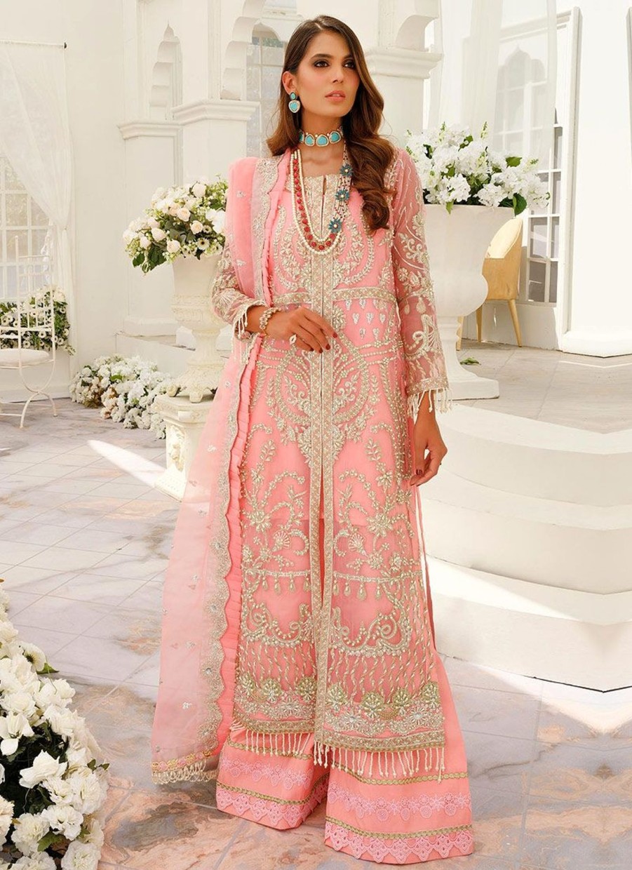 Salwar Kameez Maryum N Maria | Liuminous Blush Embroidered Pakistani Palazzo Suit