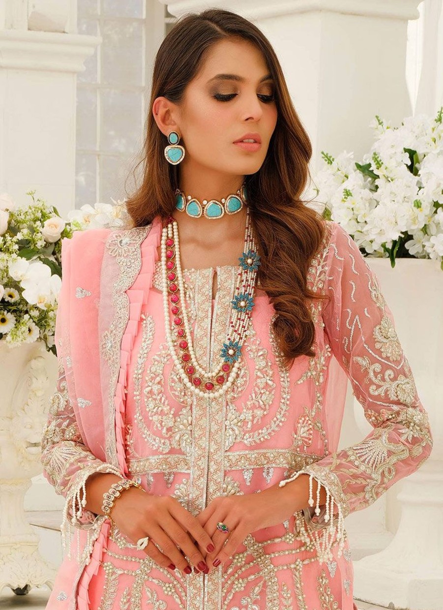 Salwar Kameez Maryum N Maria | Liuminous Blush Embroidered Pakistani Palazzo Suit