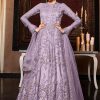 Salwar Kameez Vipul | Purple And Gold Embroidered Anarkali