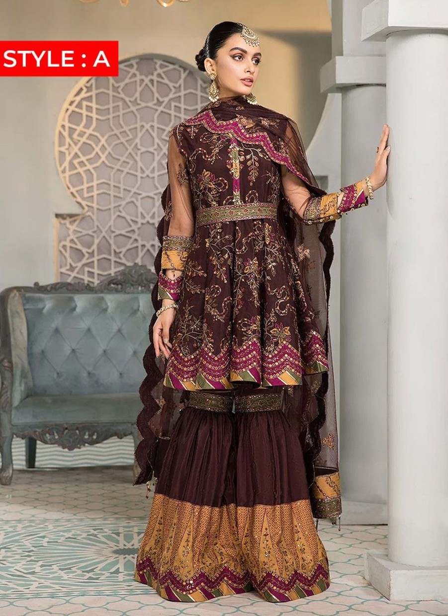 Salwar Kameez Alizeh | Rajwari Embroidered Pakistani Salwar Kameez/ Gharara Suit