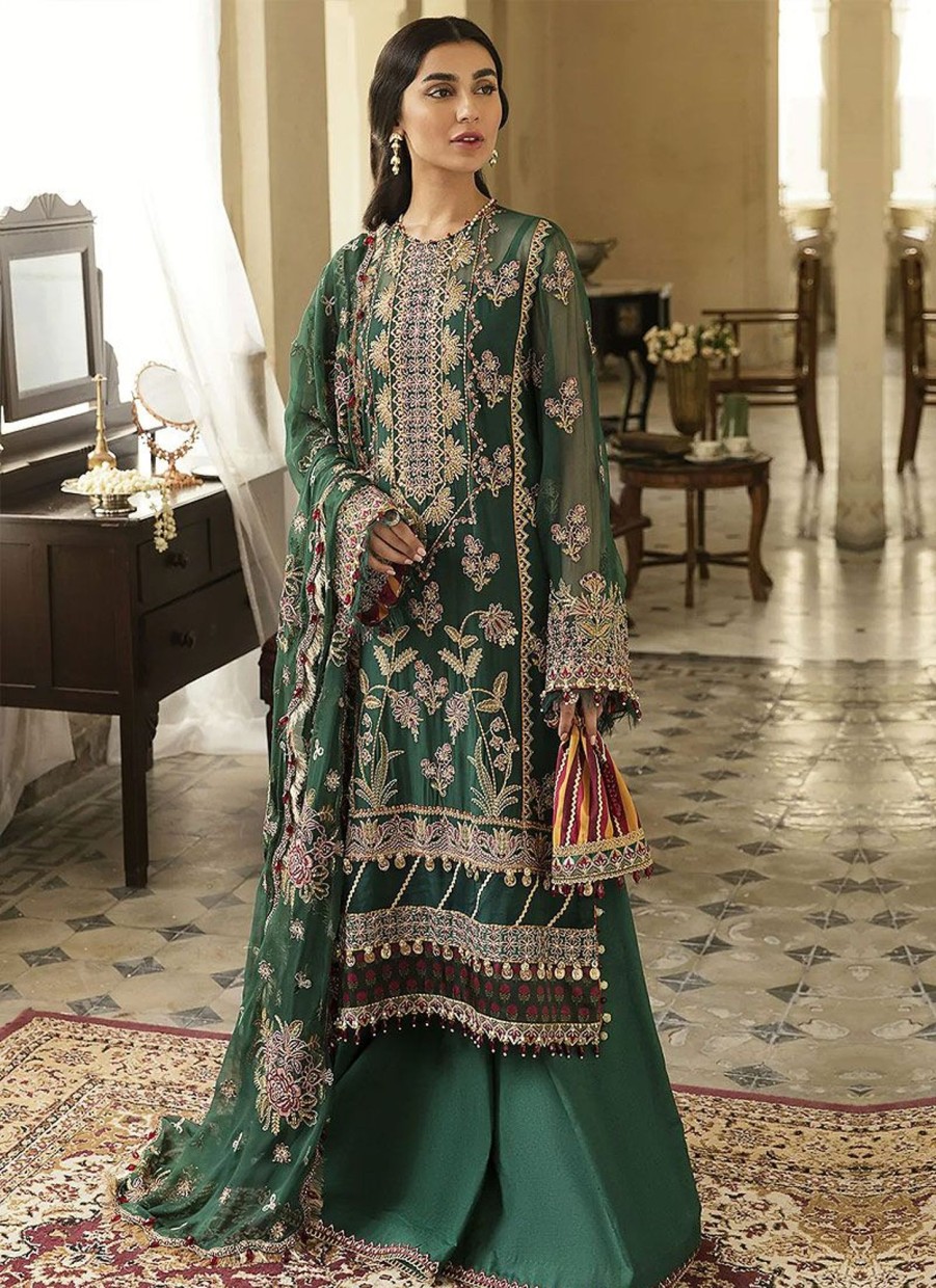 Salwar Kameez Afrozeh | Zar Begum Embroidered Pakistani Palazzo Suit