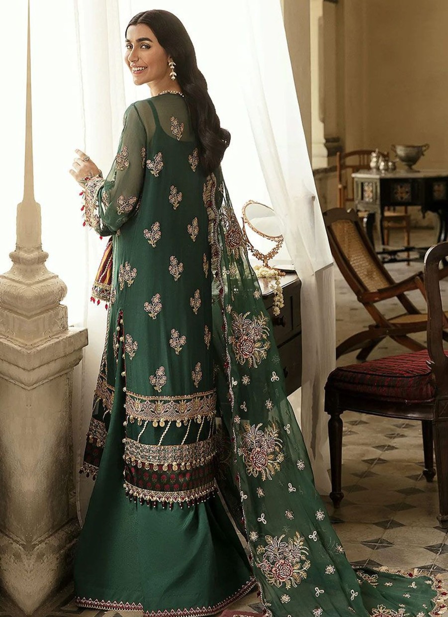 Salwar Kameez Afrozeh | Zar Begum Embroidered Pakistani Palazzo Suit