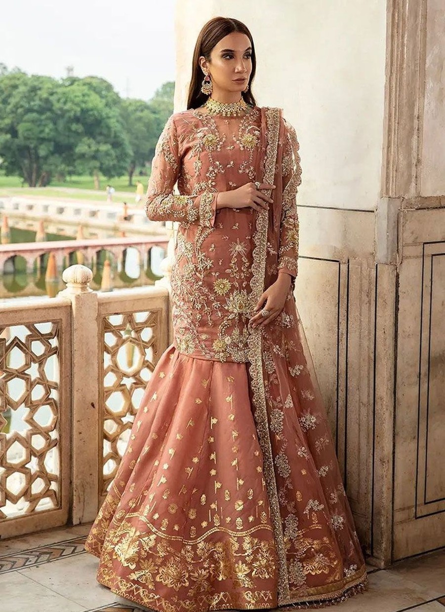 Salwar Kameez AJR Couture | Jahanara Embroidered Pakistani Gharara Suit