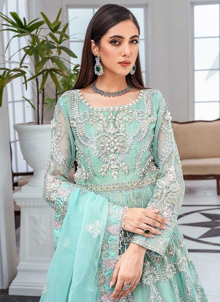 Salwar Kameez Maryum N Maria | Icy Morn Embroidered Pakistani Anarkali Suit