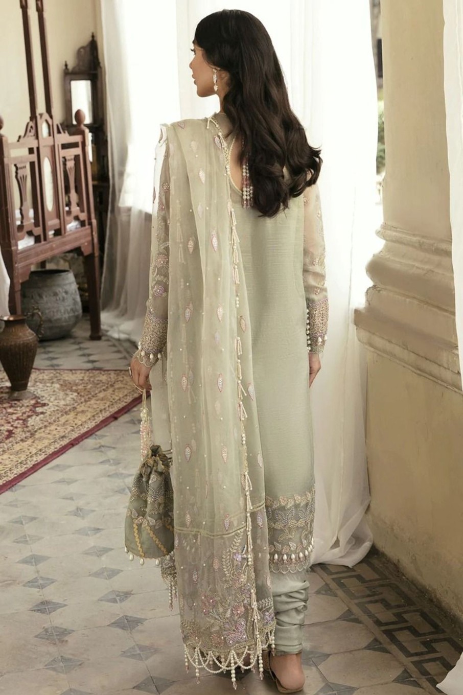 Salwar Kameez Afrozeh | Naghmana Embroidered Pakistani Salwar Kameez