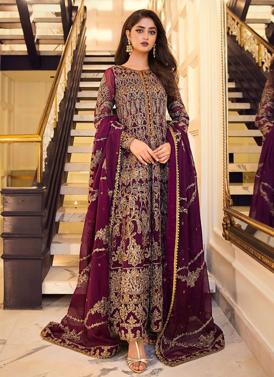 Salwar Kameez Asim Jofa | E-Adaa Sajal Edit Embroidered Pakistani Anarkali