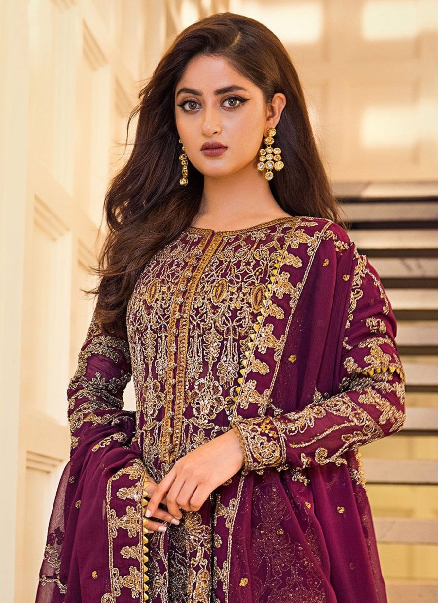 Salwar Kameez Asim Jofa | E-Adaa Sajal Edit Embroidered Pakistani Anarkali