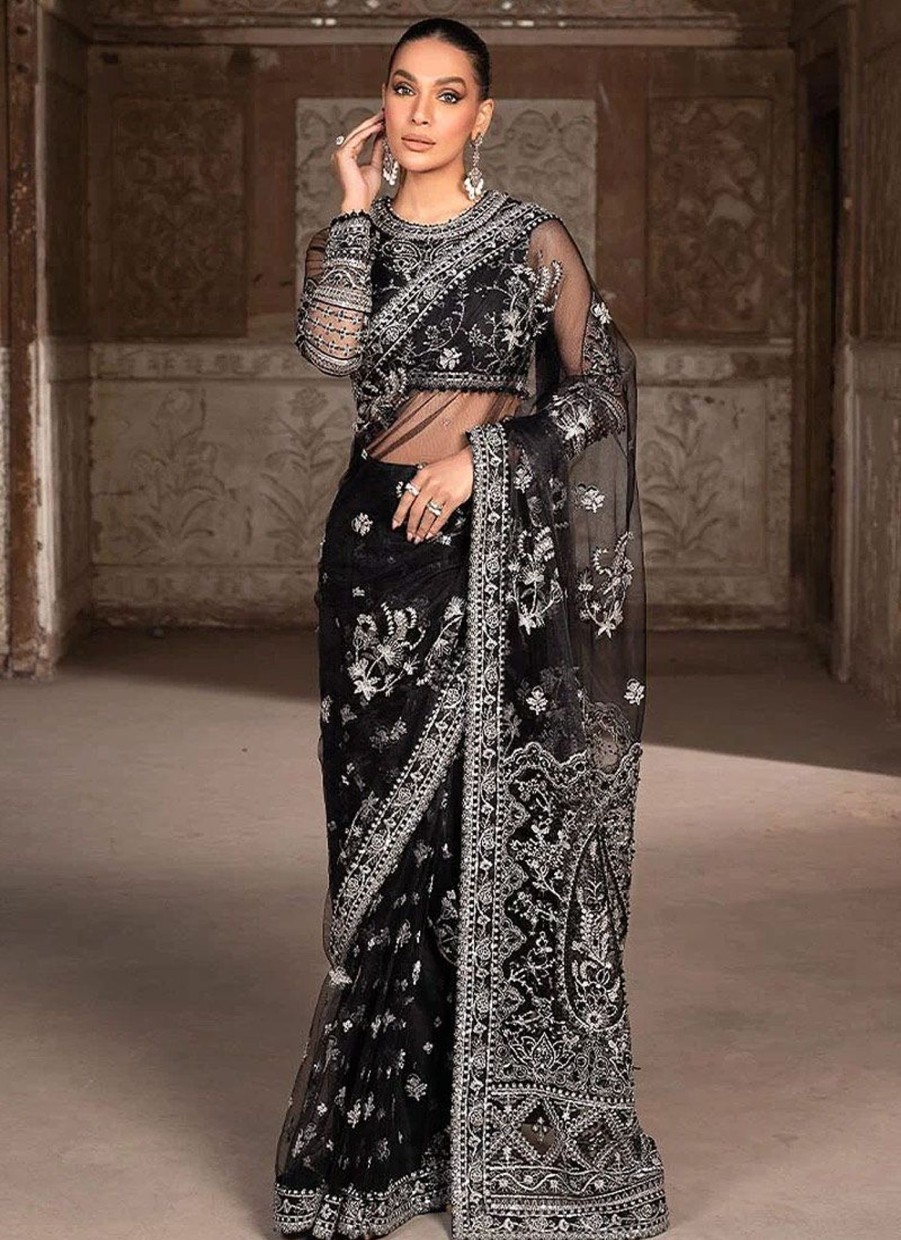 Sarees Meeral | Chandi Embroidered Pakistani Saree